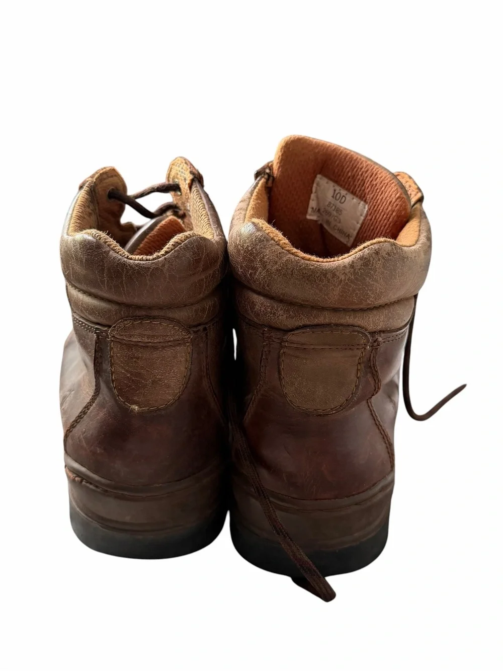 Frye Brown Leather Lace-Up Work Boots